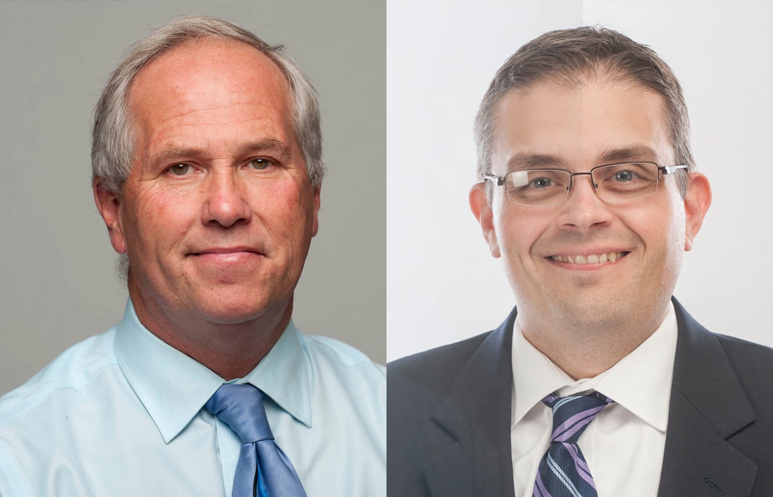 Marc Boldt (left), no party preference, and Mike Dalesandro, Democrat, are running for Clark County council chair.