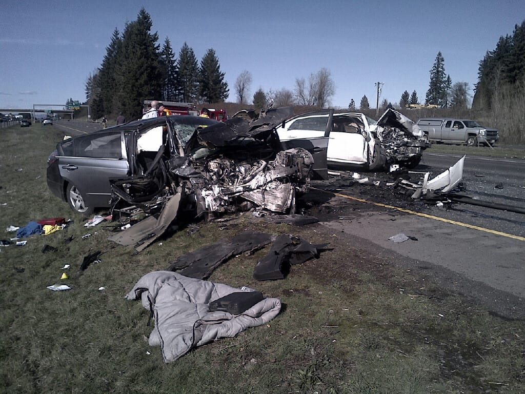 A wrong-way driver caused a two-car crash on Interstate 5 northbound just before 2 p.m. Friday. The crash killed a 6-year-old boy and critically injured his aunt and 10-year-old cousin.