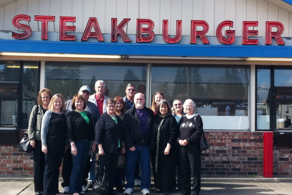 Hazel Dell: Friends from Columbia River High School class of 1970 gathered recently at their old hangout of Steakburger for a reunion and to mourn its pending demolition, which could happen this summer.