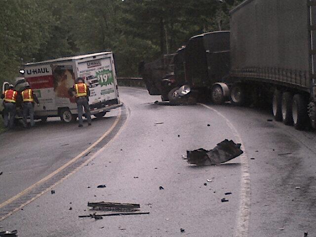 A person has died in a three-vehicle crash near the Clark-Skamania county line.