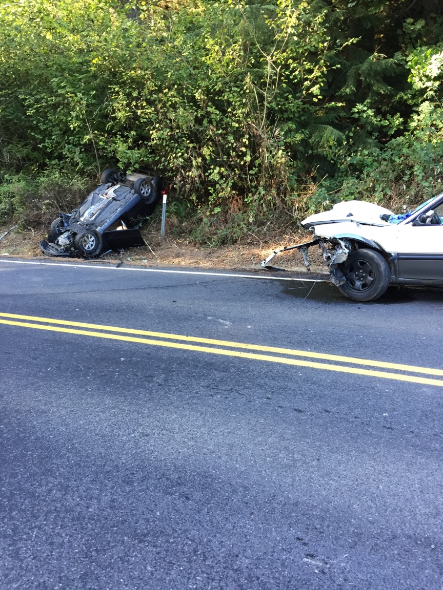 Three people were critically injured in a head-on crash near the Clark-Skamania county line Sunday afternoon.