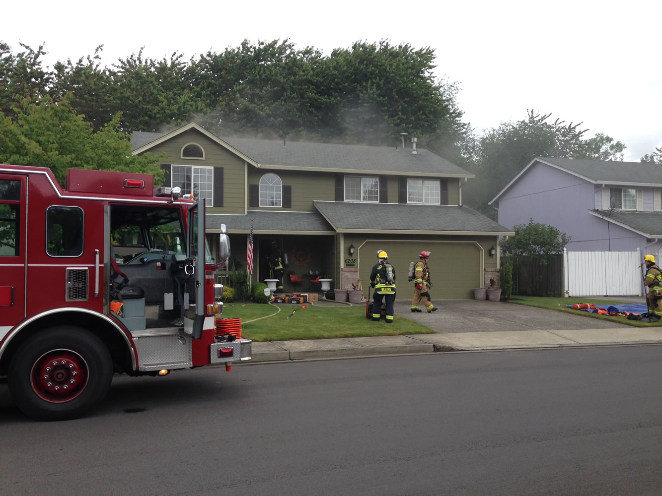 Firefighters responded to house fire in the 6300 block of Northeast Wilding Road Friday afternoon.