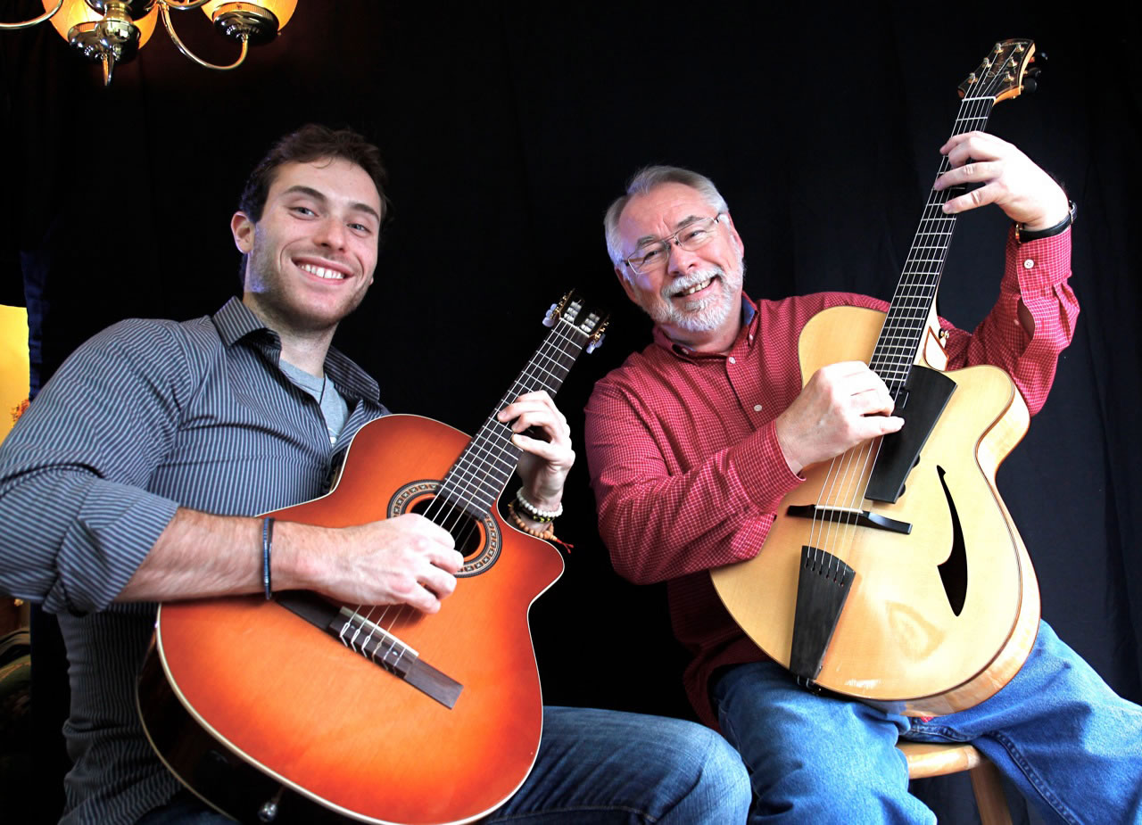 Brooks and John, aka fingerstyle guitarists Brooks Robertson, left, and John Standefer, will perform on Jan.