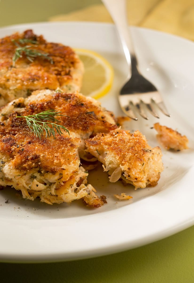 A spring dish can include these salmon cakes.