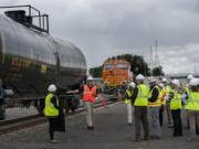 During a media event at the Port of Vancouver last month, Tesoro Corp. and Savage Cos. unveiled oil tank cars that are part of 210 enhanced rail cars that exceed standards set by the U.S. Department of Transportation.