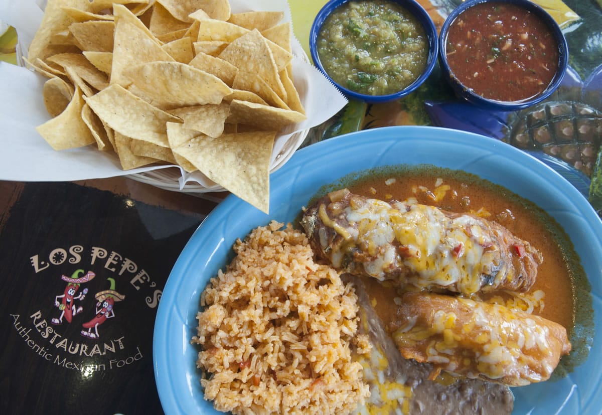 Combination No. 9, which includes a chili relleno and a tamale, is served Oct. 20 at Los Pepe&#039;s Mexican Restaurant in Battle Ground.
