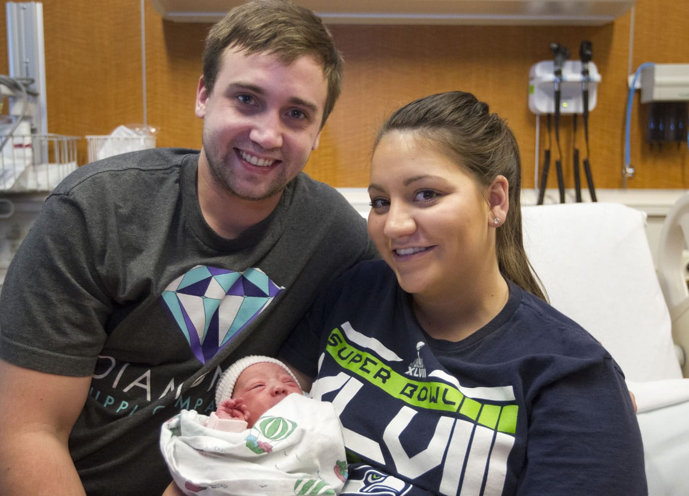 Aubrey Maya Schneider is the first baby born this year in Clark County. She was born at Legacy Salmon Creek Medical Center at 1:43 a.m.
