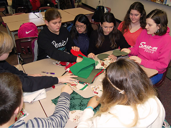 North Salmon Creek: Alki Middle School leadership students create stockings for families in need during the holiday season.