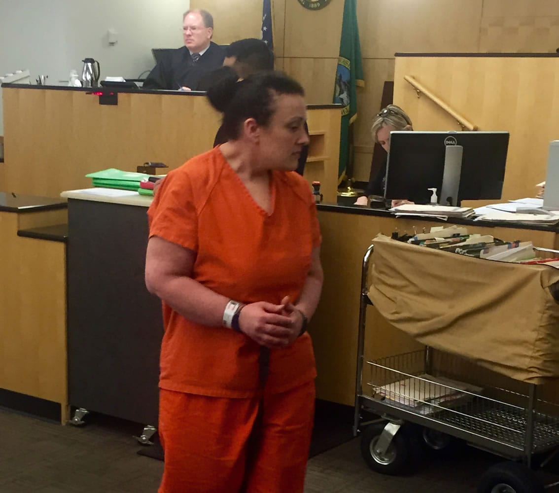 Tanya M. Leffler, 35, appears in Clark County Superior Court on Oct. 30 after allegedly violating the conditions of her release. Leffler, who has multiple pending cases, is scheduled to change her plea this afternoon in a 2014 vehicular homicide case.