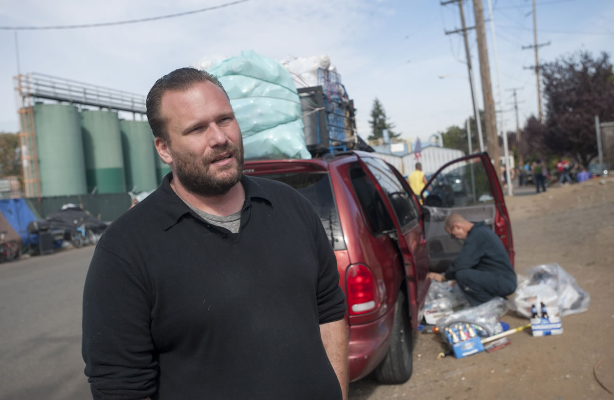 Dean DeRose, 39, has been living in a tent because his roommate kicked him out when he lost his job.
