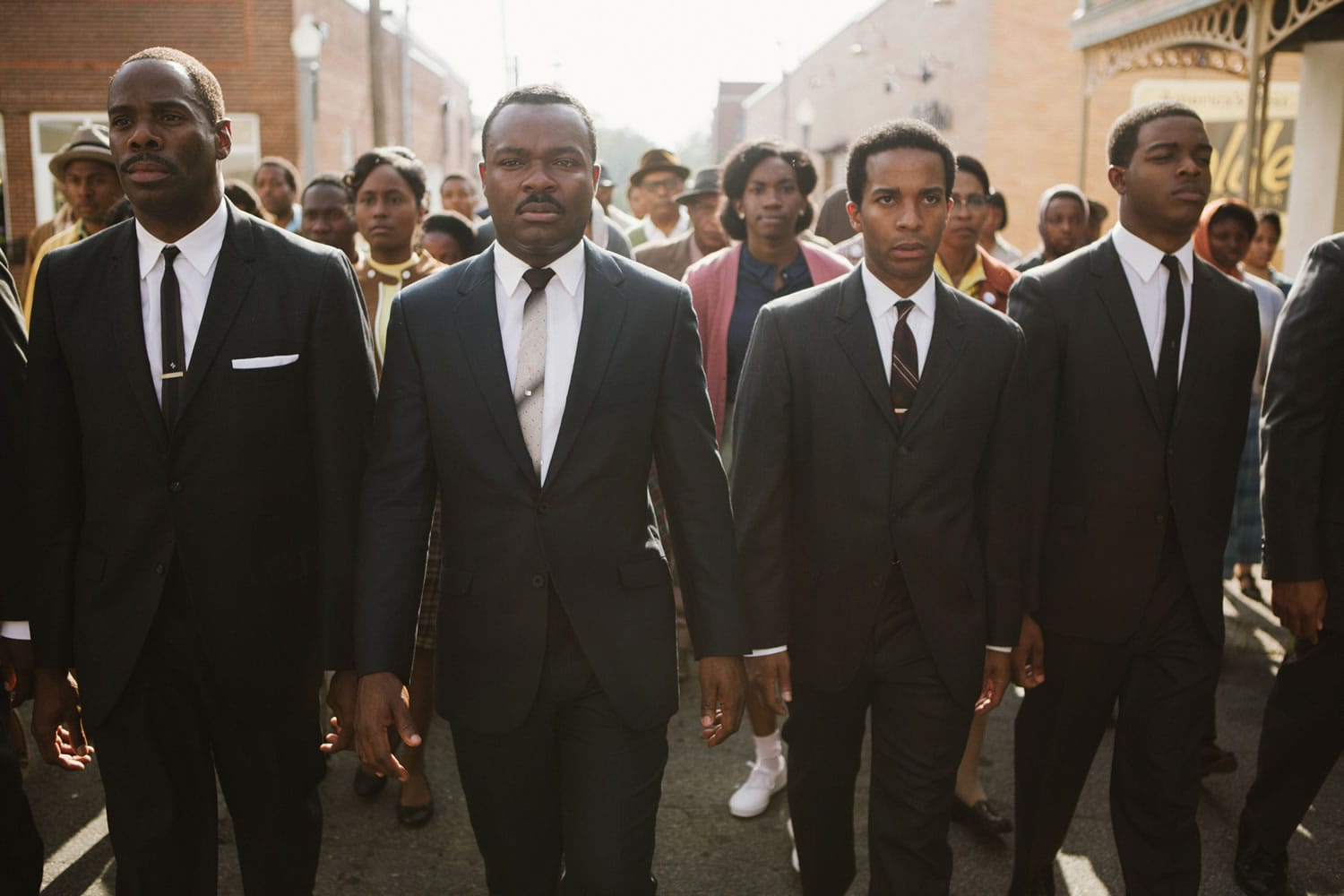 Atsushi Nishijim/Paramount Pictures
Colman Domingo, from left, stars as Ralph Abernathy; David Oyelowo as Dr. Martin Luther King Jr.; Andr? Holland as Andrew Young; and Stephan James as John Lewis in &quot;Selma.&quot;