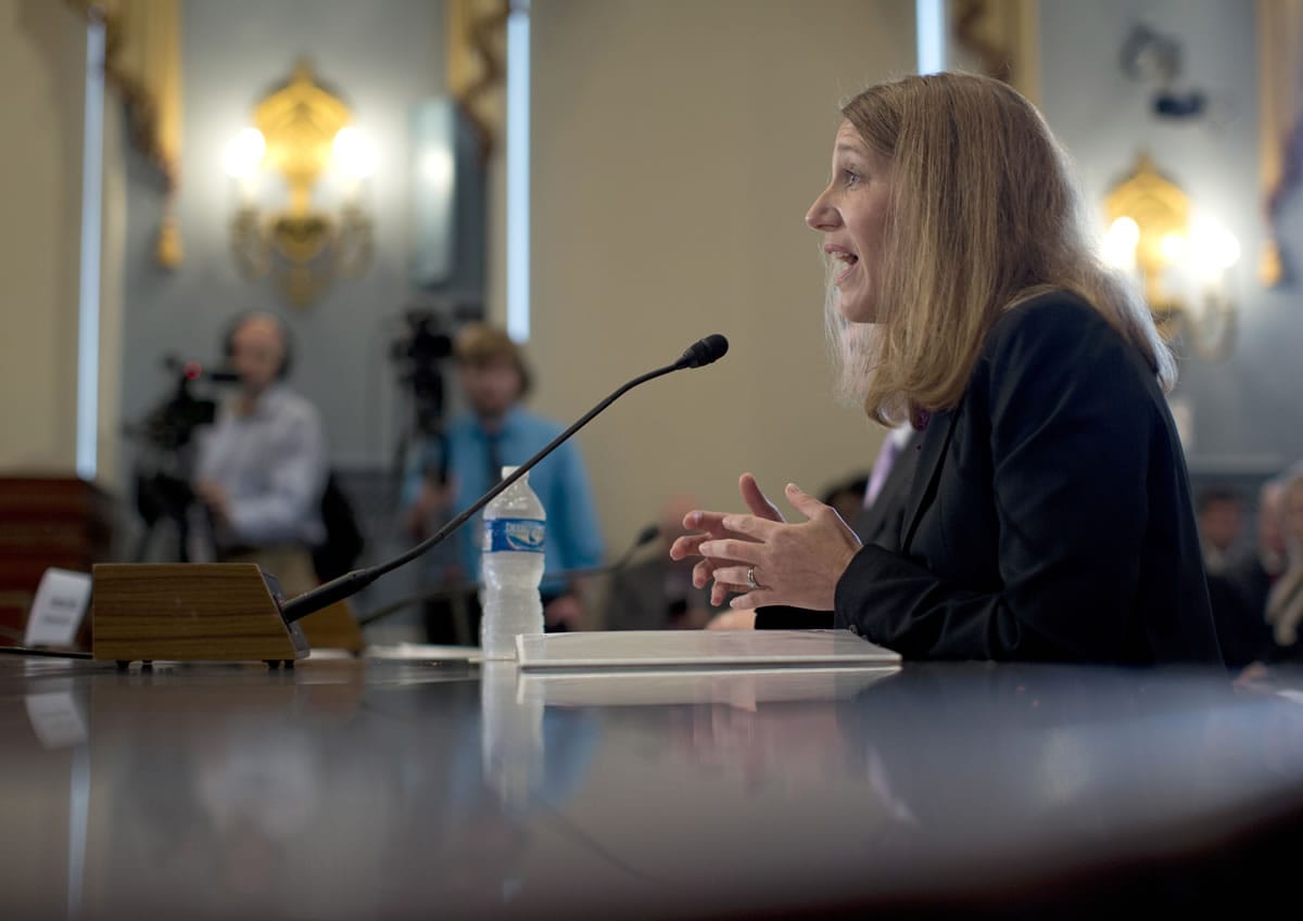 Health and Human Services Secretary Sylvia Mathews Burwell testifies on Capitol Hill in Washington on Wednesday before the House Agriculture Committee hearing on the 2015 Dietary Guidelines for Americans.