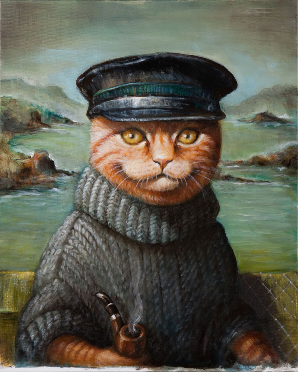 The whimsical animal characters are given life through Jayne Siroshton's oil paintings, on display through Jan.