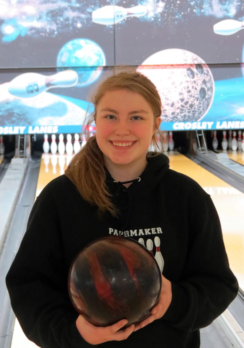 Camas High School freshman Shelby Chartrand earned eighth place at the 4A state bowling tournament Friday, in Tacoma.
