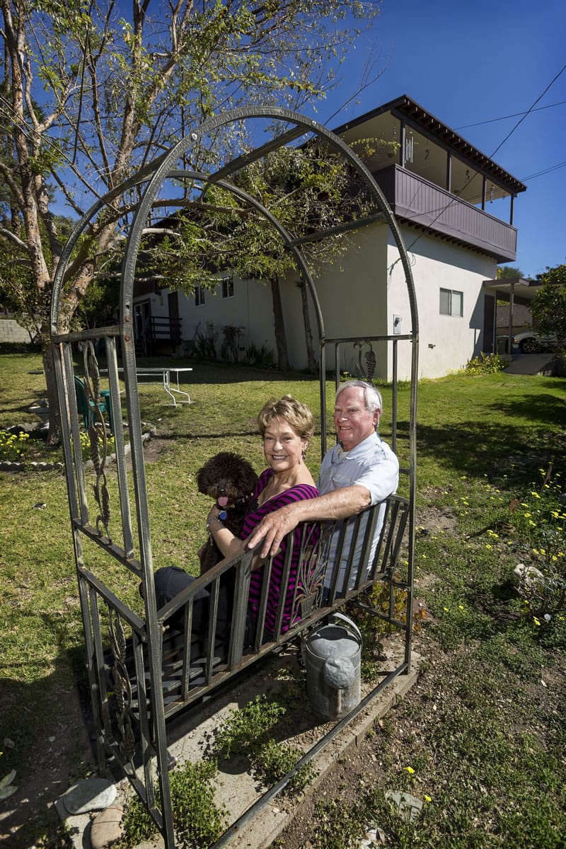 Raising home prices made it possibel for retirees Owen and Wana Klasen to qualify for a home equity credit line on their home in Fillmore, Calif., that they used to paint and reroof.