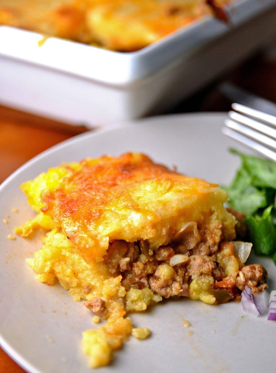 A hearty meal of tamale pie can help ward off the chill but is leaner with turkey.