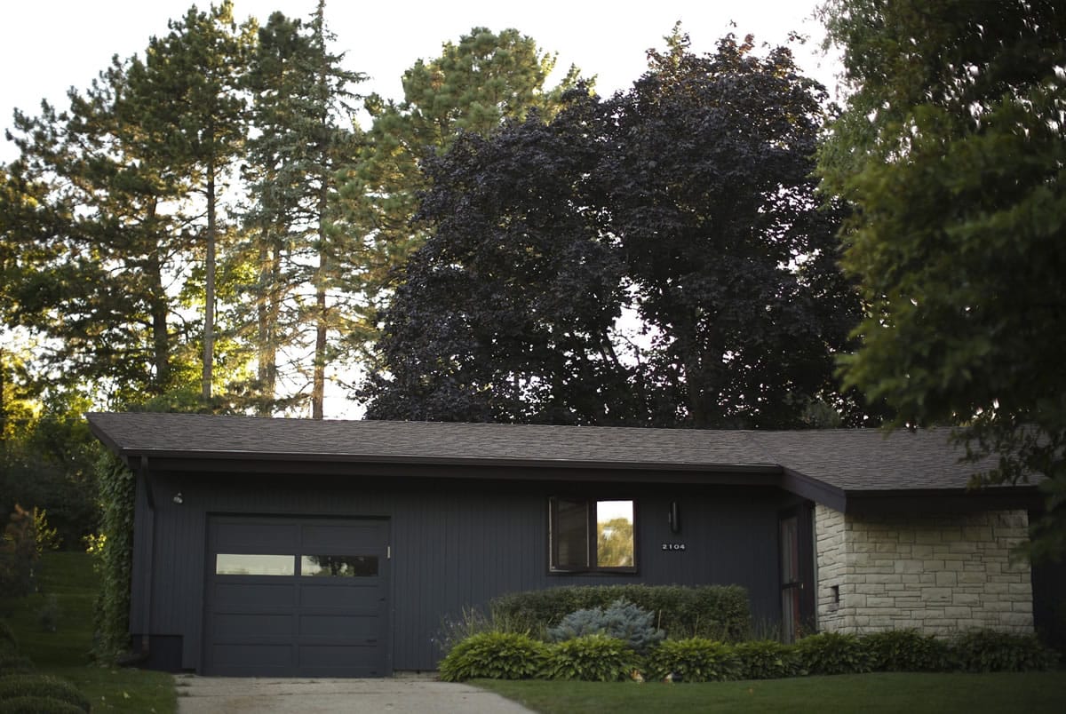 An exterior view is seen at the remodeled ranch home of Ed Charbonneau and Erica Berven in St.