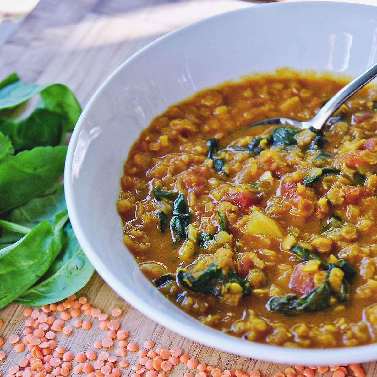 Coconut Curry Lentil Stew is gluten-free and high in fiber.