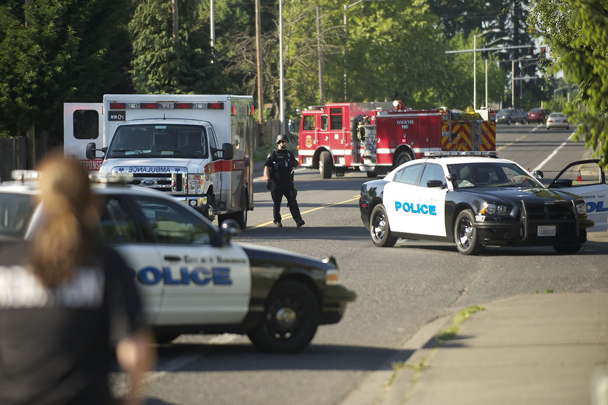 All transit was stopped on Fruit Valley road, including bus service to the local area, as police investigated a shooting May 9 in Vancouver.