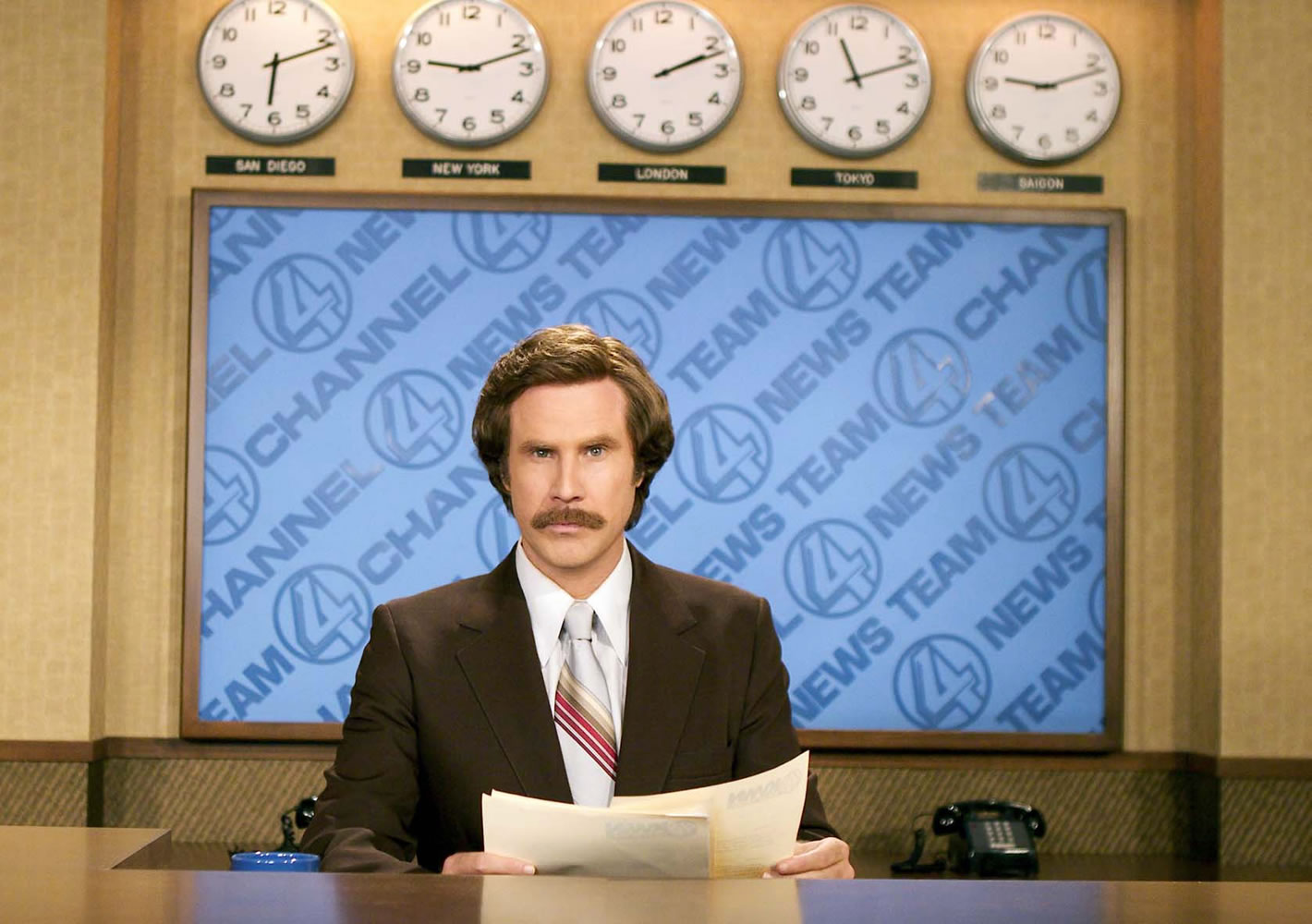 In 2004's &quot;Anchorman: The Legend of Ron Burgundy,&quot; Will Ferrell portrays Ron Burgundy.