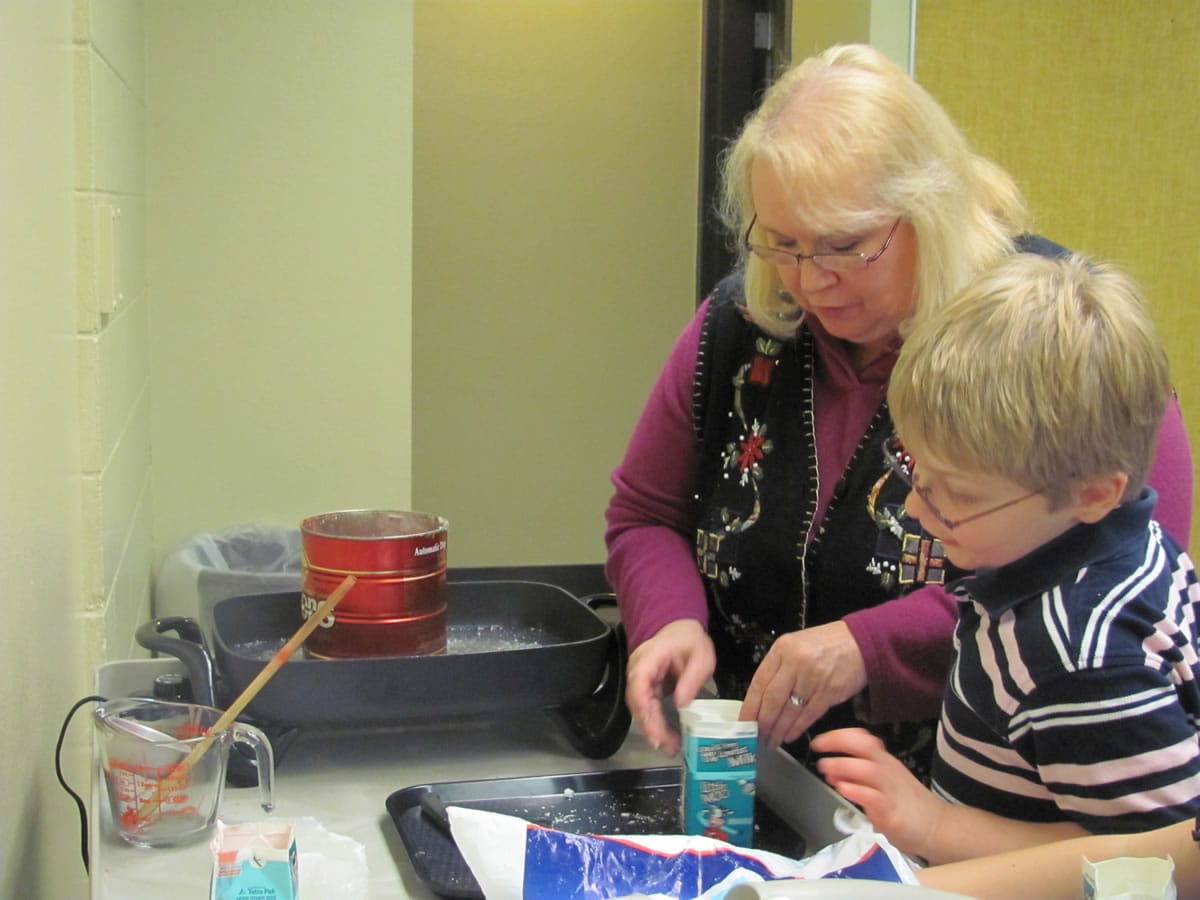 Holiday camps often include the chance for young attendees to make gifts for family and friends.