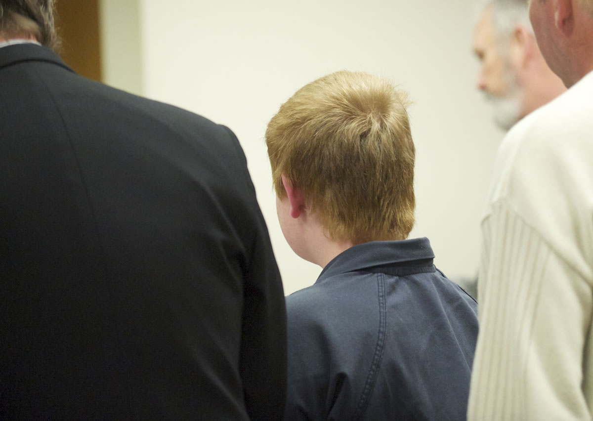 11-year-old Quincy Tuttle makes his first appearance in Clark County juvenile court on Thursday October 24, 2013, on charges that stem from allegedly bringing a firearm, ammunition and knives to Frontier Middle School on Wednesday.