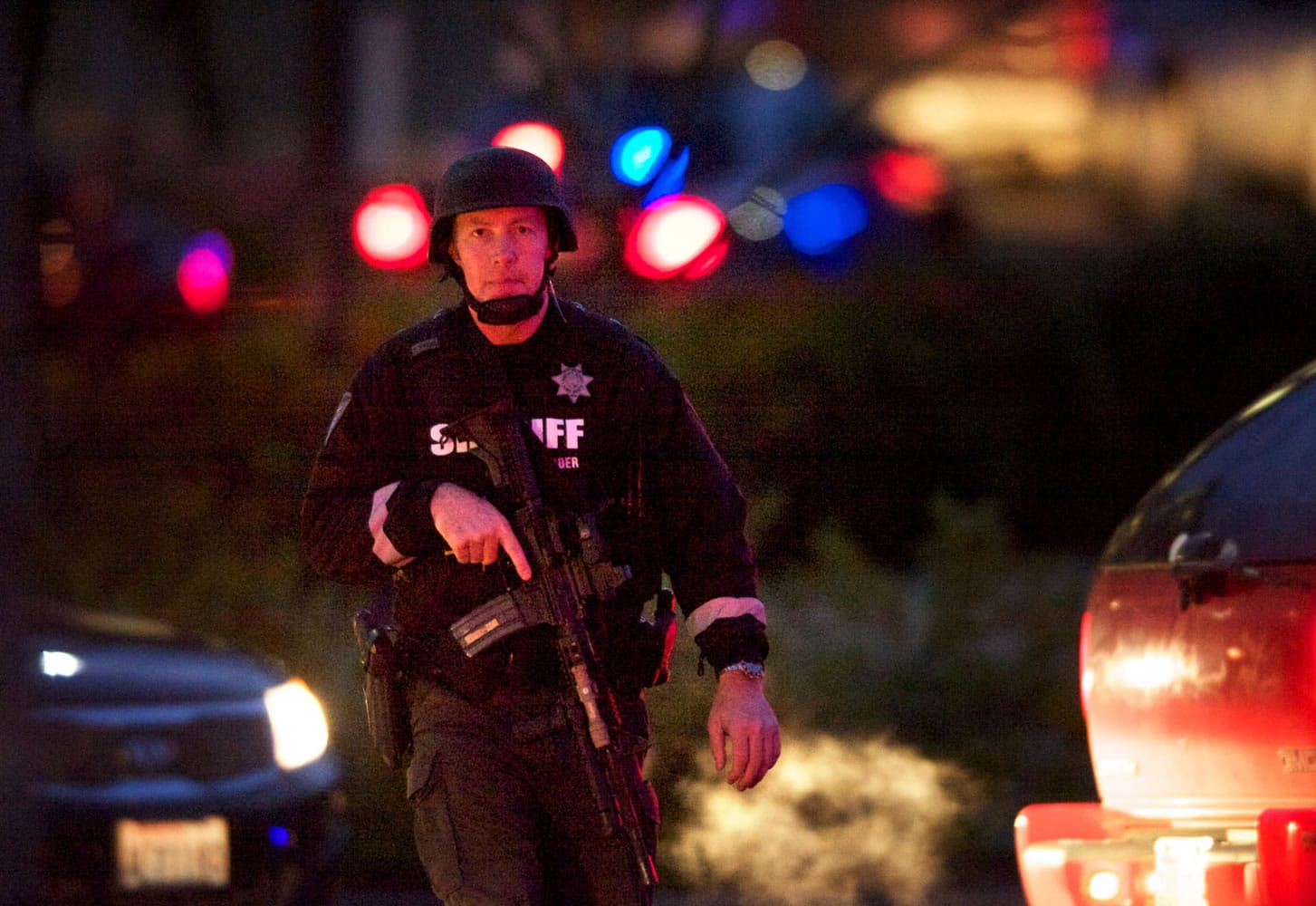 Officers respond to Tuesday's shooting at the Center for Community Health in Vancouver.