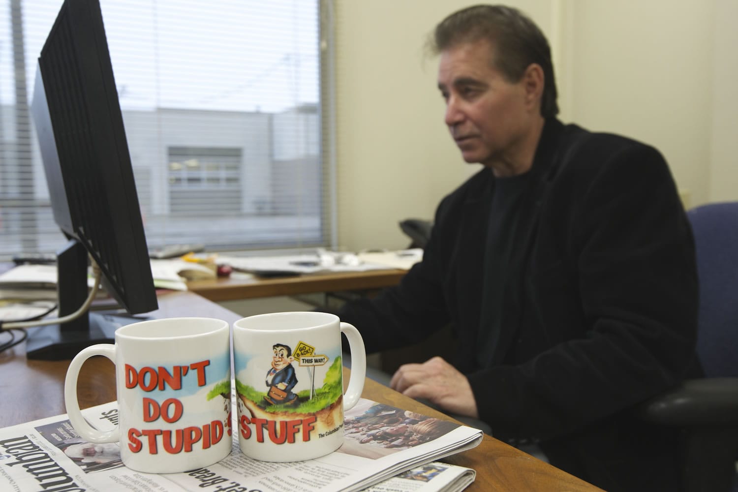 Columbian Editor Lou Brancaccio does so much stupid stuff he needs more than one mug!