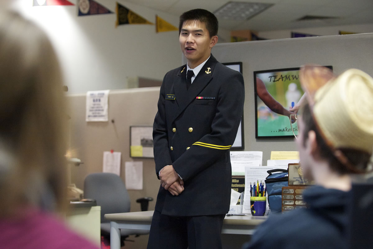 Local grad Xisen (pronounced &quot;season&quot;) Tian, a  midshipman at the U.S.