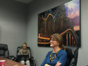 State GOP Chairwoman Susan Hutchison talks local politics Friday with The Columbian's editorial board.