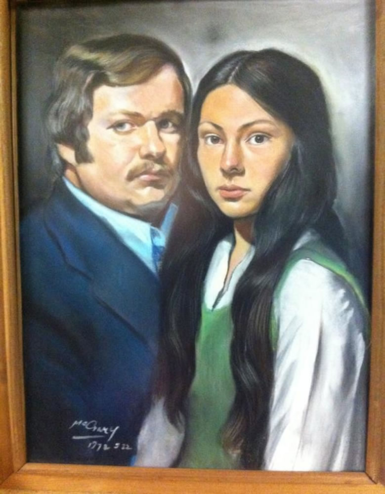 Thieves took this portrait of Esther Short neighborhood resident Kate Budd&#039;s parents, painted during their honeymoon. Budd said she imagines the thieves tossed the painting and hopes someone spots it.