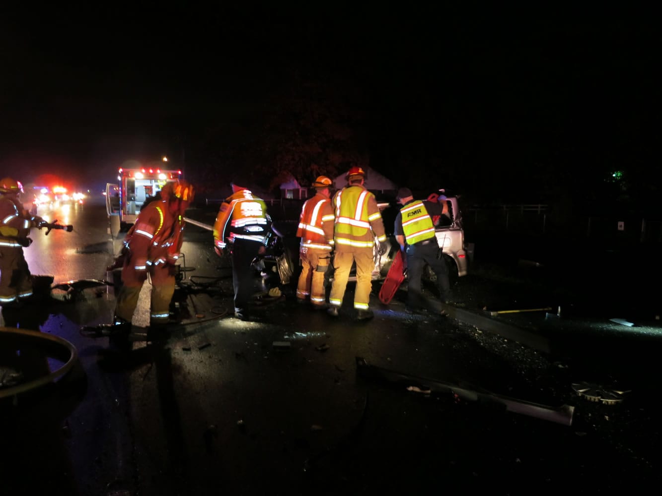 Clark County Fire District 3 extricated one person from a three-vehicle crash late Sunday night.