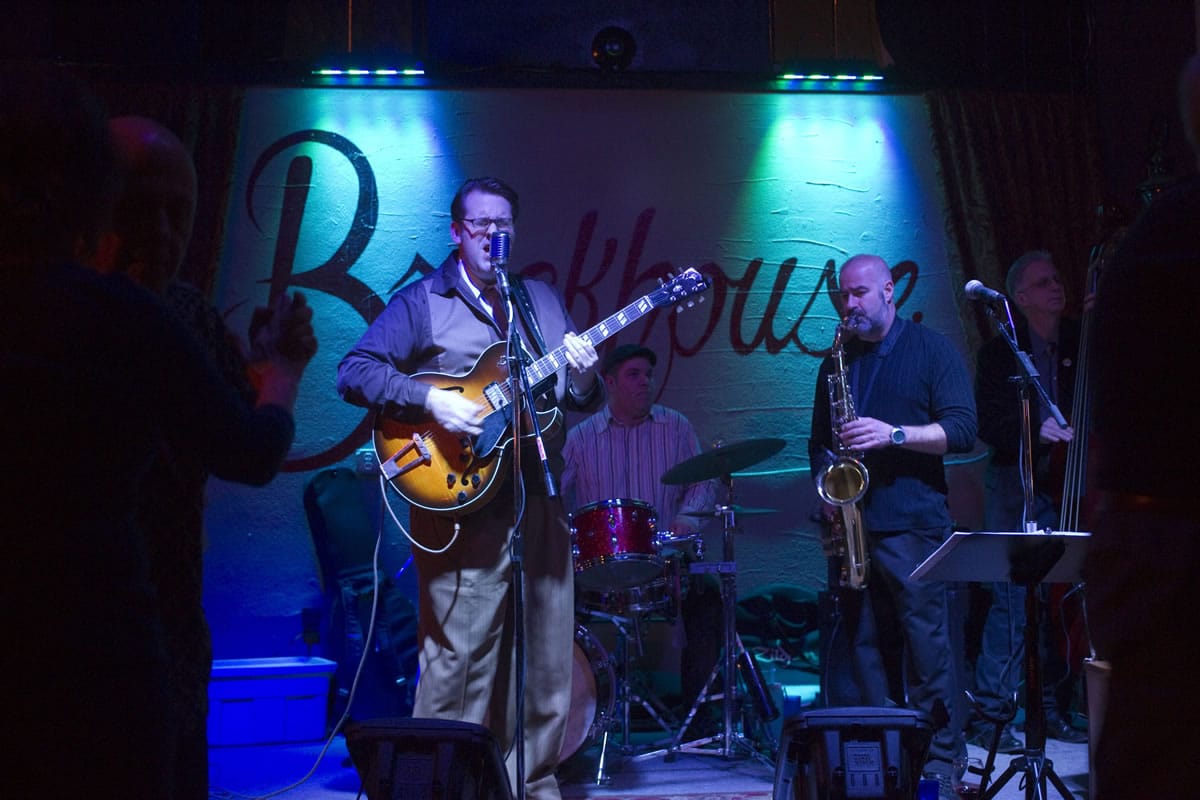 Papa Dynamite, a rockabilly band, regularly plays at the Brickhouse in downtown Vancouver.