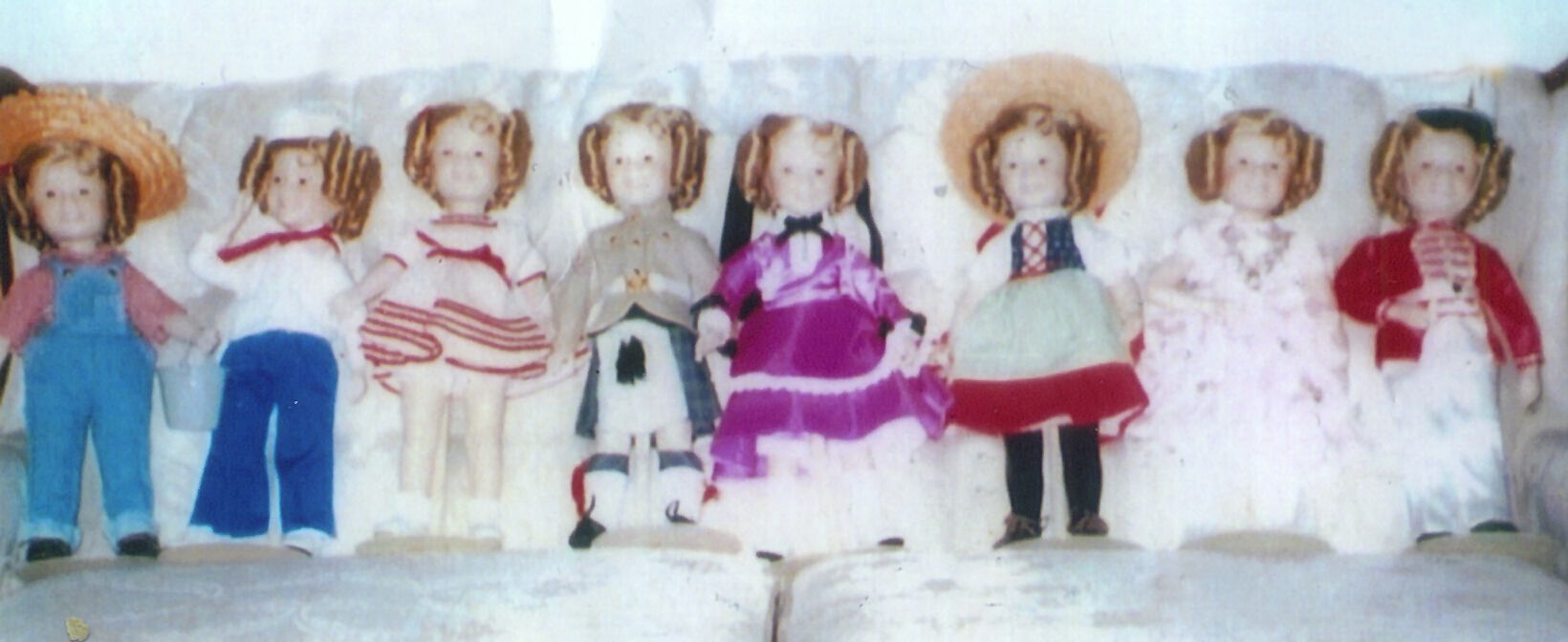 Sifton: Bonnie McCourtney's beloved Shirley Temple doll collection has been distributed to her great-granddaughters, but here's a reunion photo, each representing a movie: &quot;Rebecca of Sunnybrook Farm,&quot; from left, &quot;Captain January,&quot; &quot;Stand Up and Cheer,&quot; &quot;Wee Willie Winkie,&quot; &quot;The Little Colonel,&quot; &quot;Heidi,&quot; &quot;Poor Little Rich Girl&quot; and &quot;The Littlest Rebel.&quot;