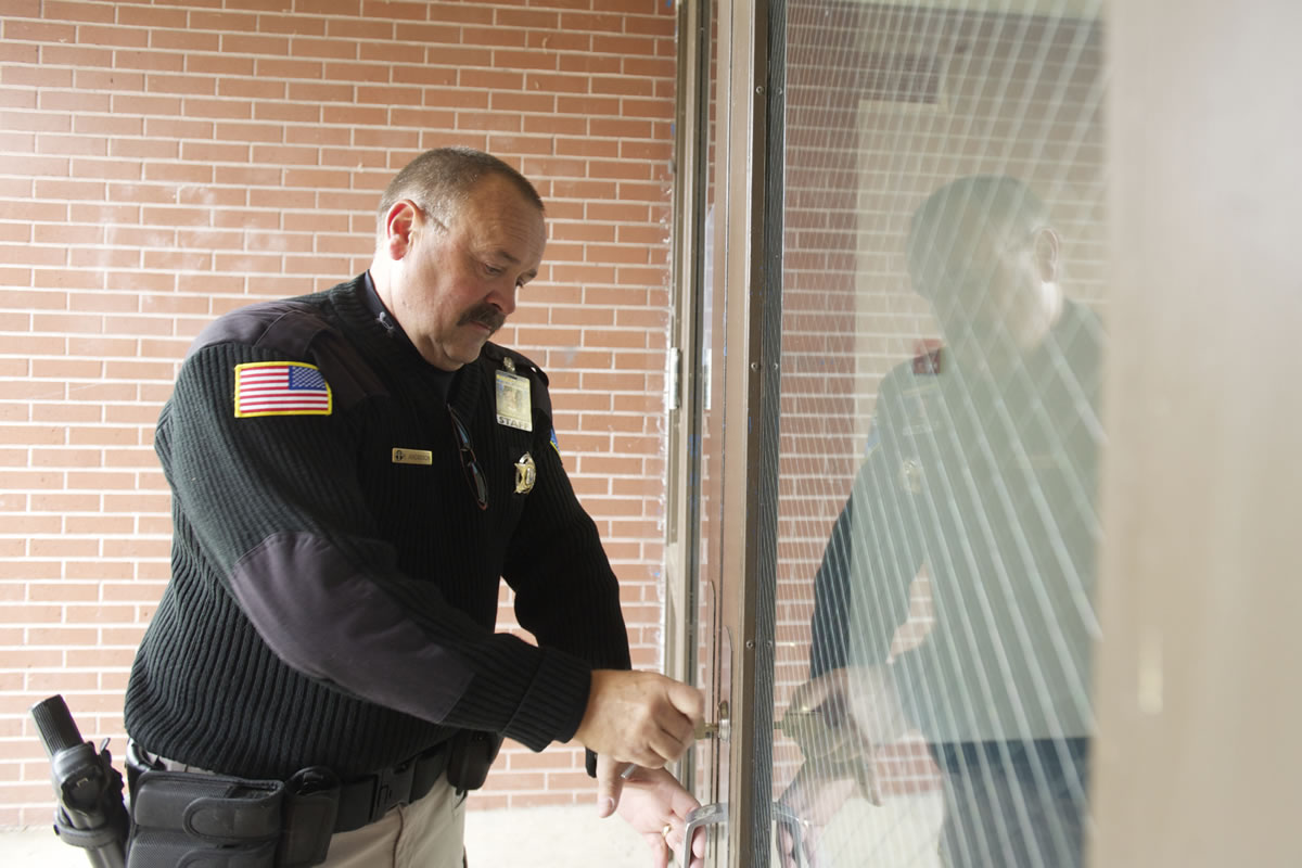 Ridgefield officials say private security guard Howard Anderson has helped save staff time and is able to use his security expertise to help change policy and procedure at district schools.