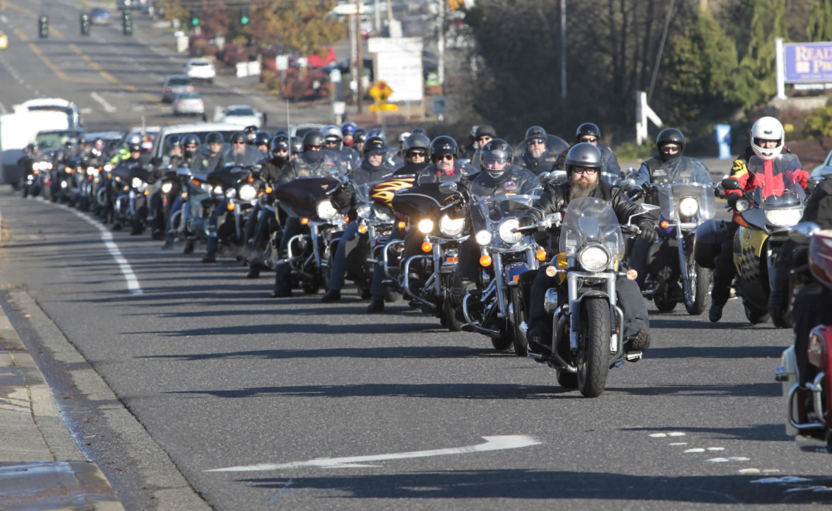 Roughly 150 to 175 riders turned out for the annual Salvation Army Toy Run, and rode from Hazel Dell to the Living Hope Church for the event, which raises money and gathers donated toys for needy local children.