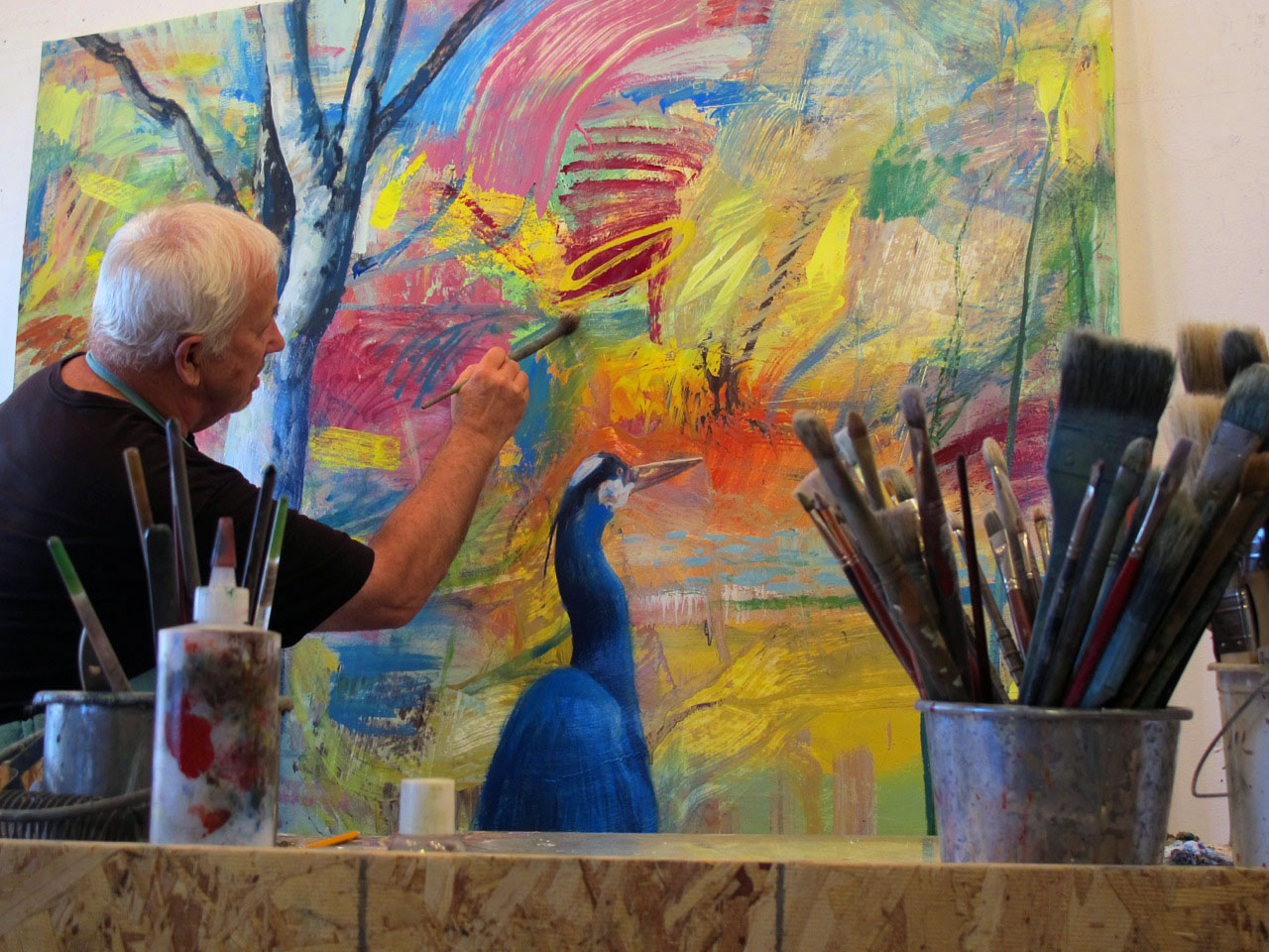 Painter Don Gray works in his studio in Felida, near Salmon Creek.