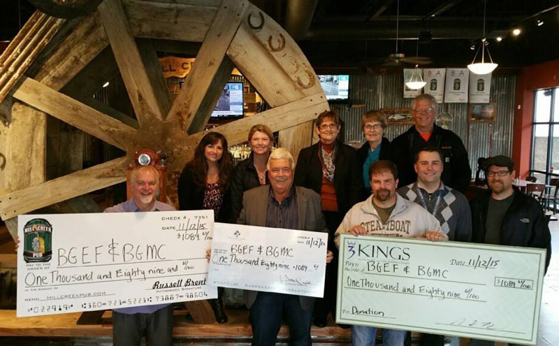 Battle Ground: Mill Creek Pub emptied $1,089.61 from its mill wheel, and 3 Kings Environmental and Waste Connections matched the total, giving the Battle Ground Education Foundation and Battle Ground Mentor Collaborative a combined $3,268.83 total donation.
