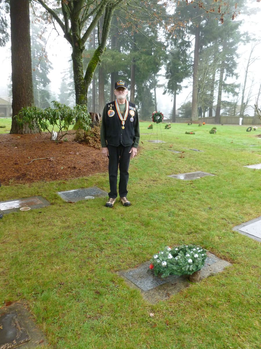 Ridgefield: Korean War veteran Bobby D. Worden visits his cousin's grave during the Wreaths Across America celebration on Dec.