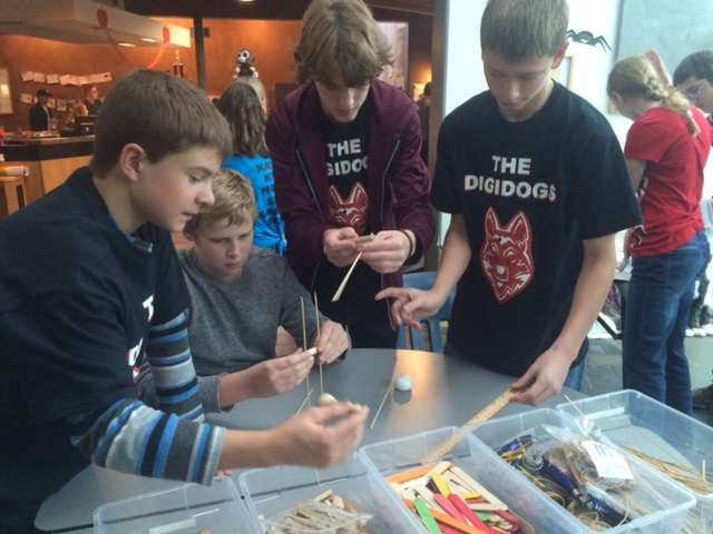 Washougal: From left: Ivan Davydenko, Kolton Andrews, Dillon Tuite and Mathias Hight of Jemtegaard Middle School&#039;s Digidogs robotics team, which finished second in its season warm-up behind Robo Bonobo Dodos, also from Jemtegaard.
