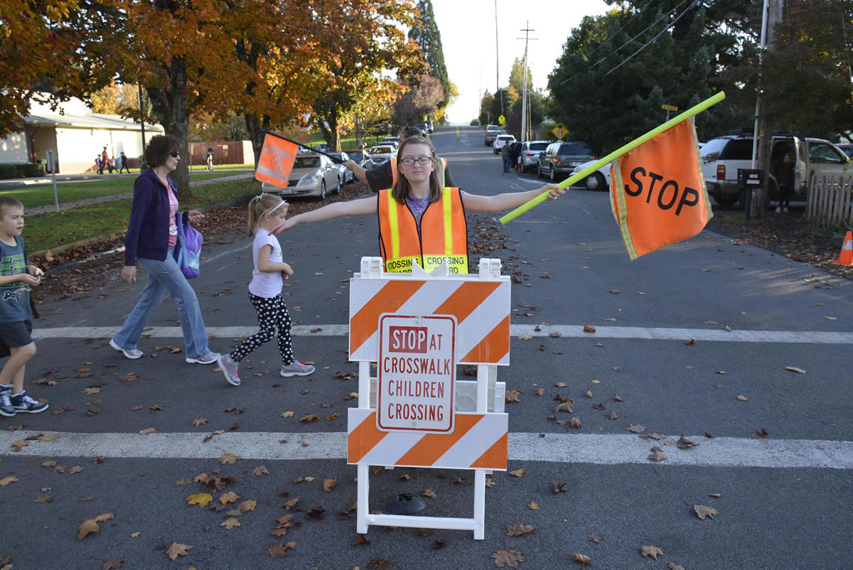 Washougal: Gause Elementary School&#039;s safety patrol welcomed in 40-50 fourth- and fifth-graders at a ceremony, including Caitlyn Bailey.