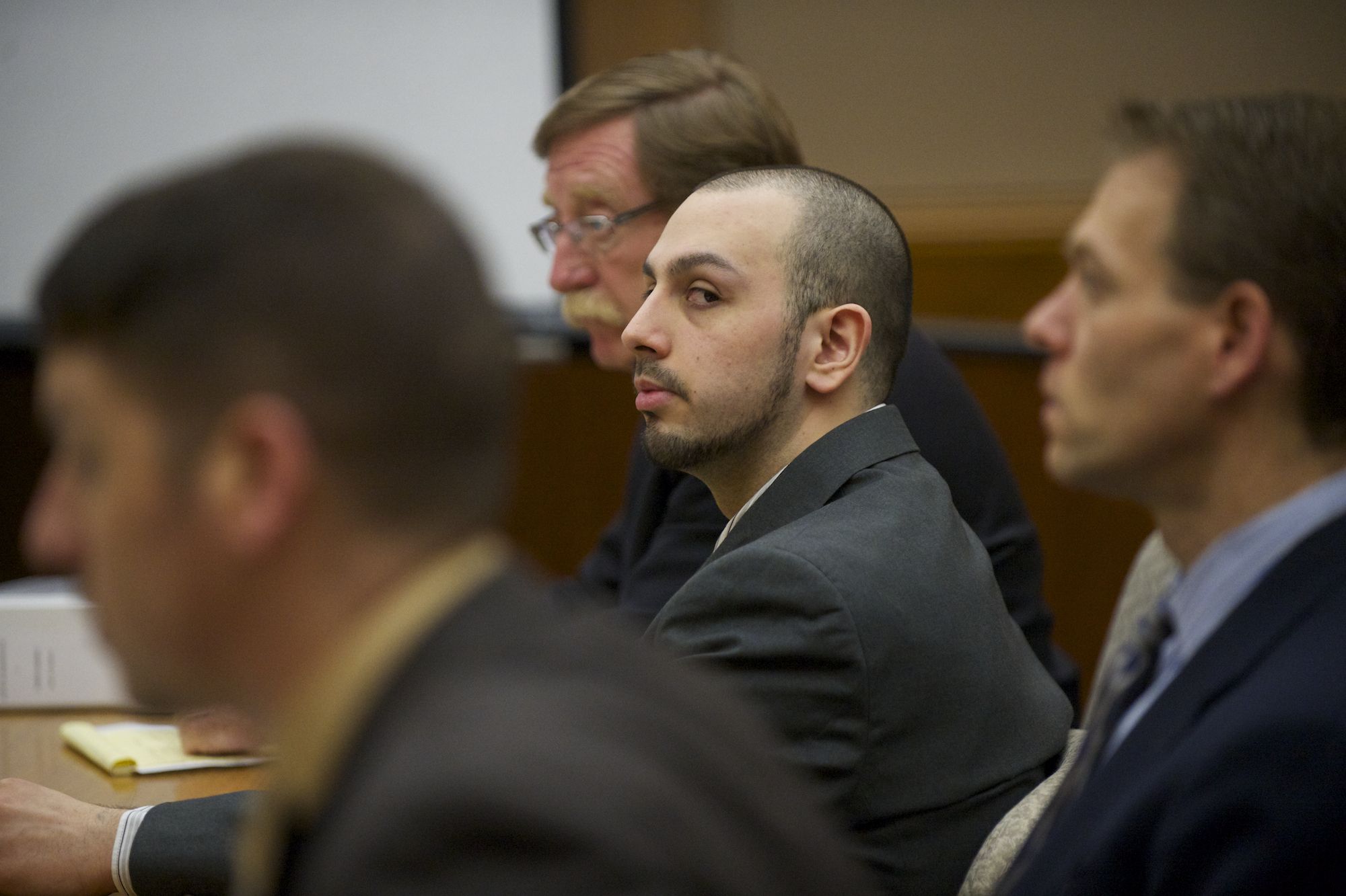 Closing arguments were heard Tuesday in the trial of Pedro &quot;Junior&quot; Godinez Jr. in Clark County Superior Court. Godinez, 20, is on trial for allegedly kidnapping, robbing and repeatedly shooting Freddie Landstrom, 39, of Beaverton, Ore., on Nov.