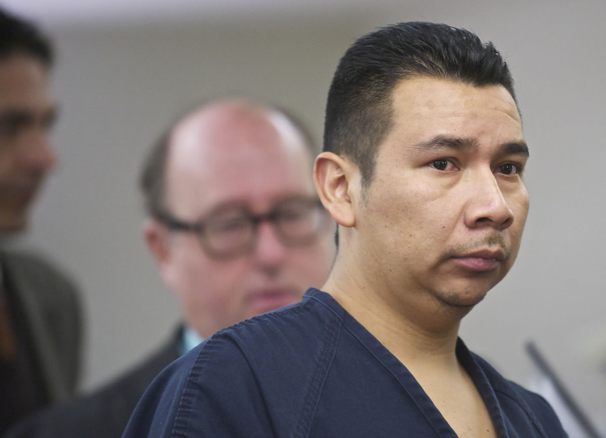 Juan Ramon Diaz-Velazquez makes his first appearance in Clark County Superior Court on a third-degree rape of a child charge Tuesday.