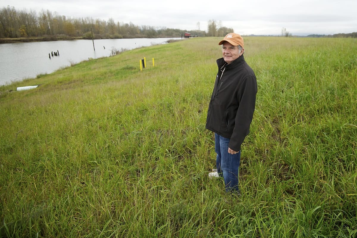 Ridgefield Mayor Ron Onslow stands at Millers' Landing, a Port of Ridgefield property, where a decade-long cleanup effort was recently completed.