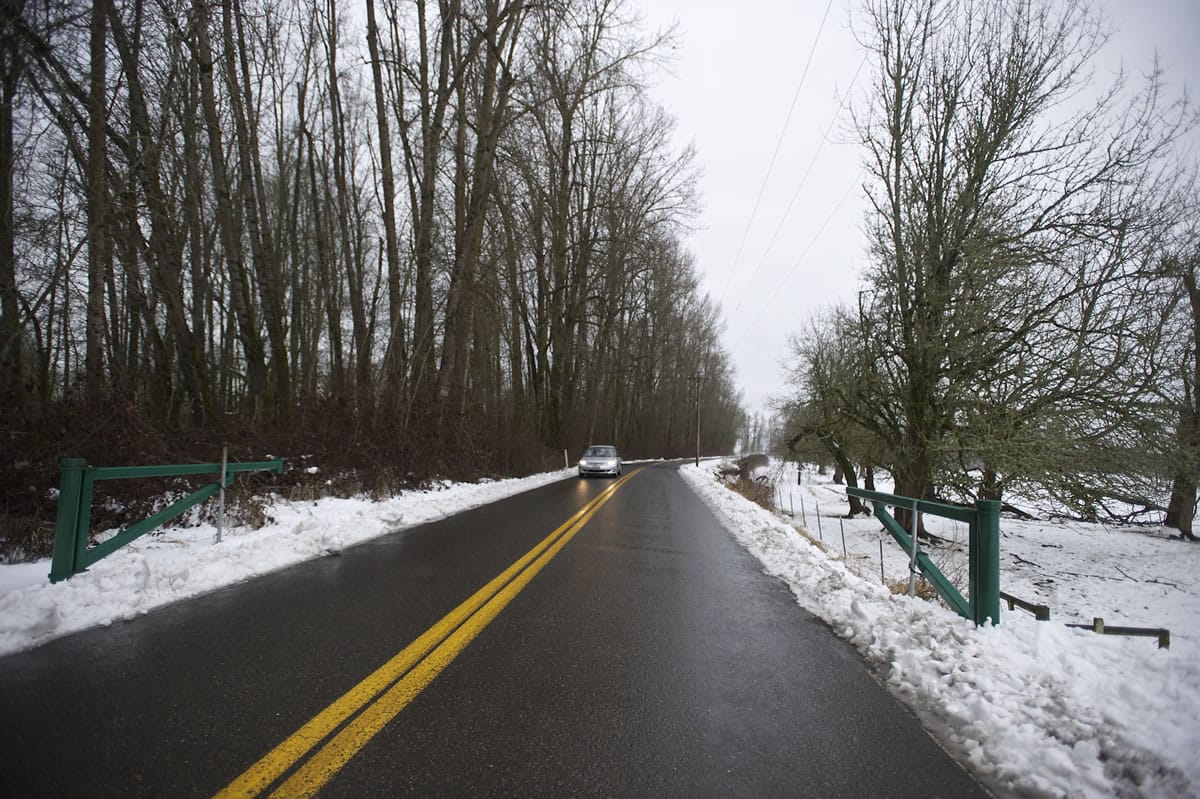 This new gate at Milepost 10 of Lower River Road is still open, but some day officials with the Washington Department of Transportation will deem the road unsafe and close the gate permanently.