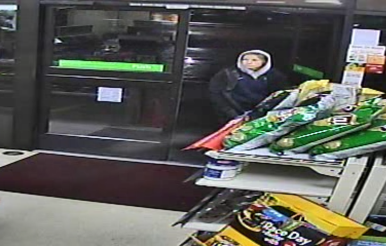 A surveillance photo shows a robbery suspect inside the Salmon Creek 7-Eleven store at 2:15 a.m. Thursday, Nov. 7.