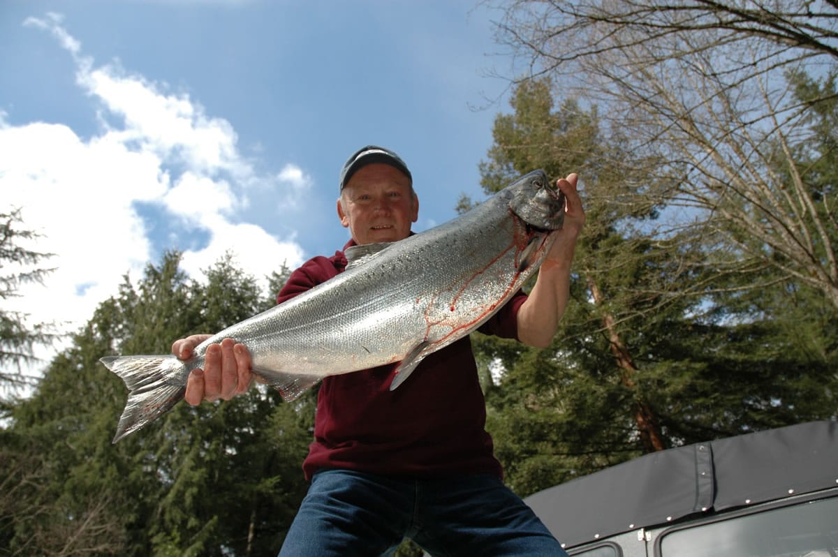 Richard Borneman of Vancouver with one of his lower Columbia River spring chinook.