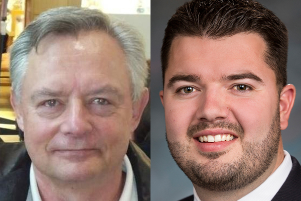 Democrat Mike Briggs of Washougal, left, is challenging state Rep.