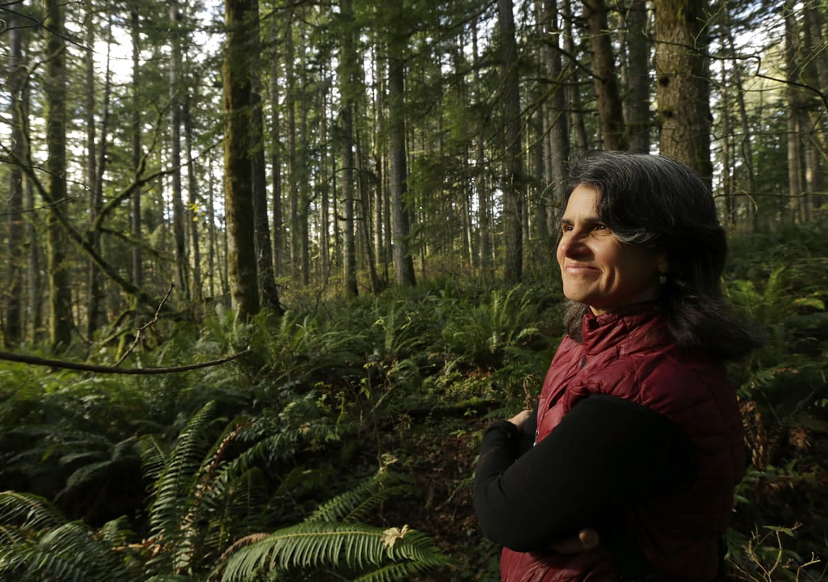 Paula Swedeen is a forest policy specialist for the Washington Environmental Council. &quot;We think forests play a huge role in combating climate change,&quot; Swedeen said. (Ted S.
