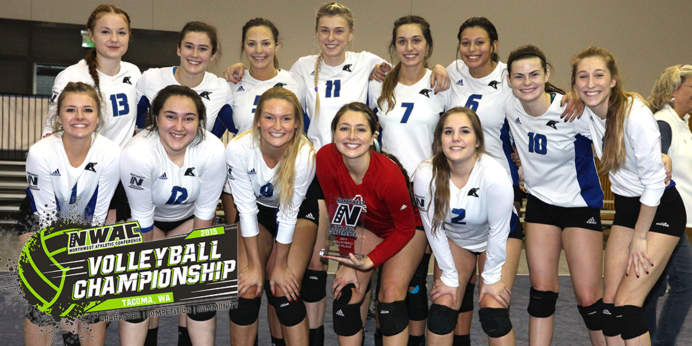Clark College volleyball team after placing second at the NWAC Championships in Tacoma on Sunday, Nov. 22, 2015.